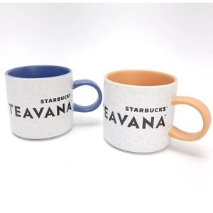 Starbucks‎ Mug TEAVANA Coffee Tea 12oz Cup Set Of 2 Ceramic Stoneware 2017